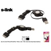 S-link SLX-3C WH mini-micro usb+ipad-iphone 4-3gs Kablosu