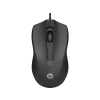 HP 100 6VY96AA Siyah Optik Kablolu Mouse 1.600 DPI Hassas Optik Sensörü