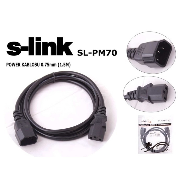 S-link  SL-PM70 1.5mt 0.75mm Power Ara Kablosu