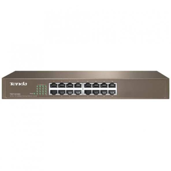 Tenda TEF1016D 16 Port 10-100 Mbps Switch Çelik Kasa Rack Mount