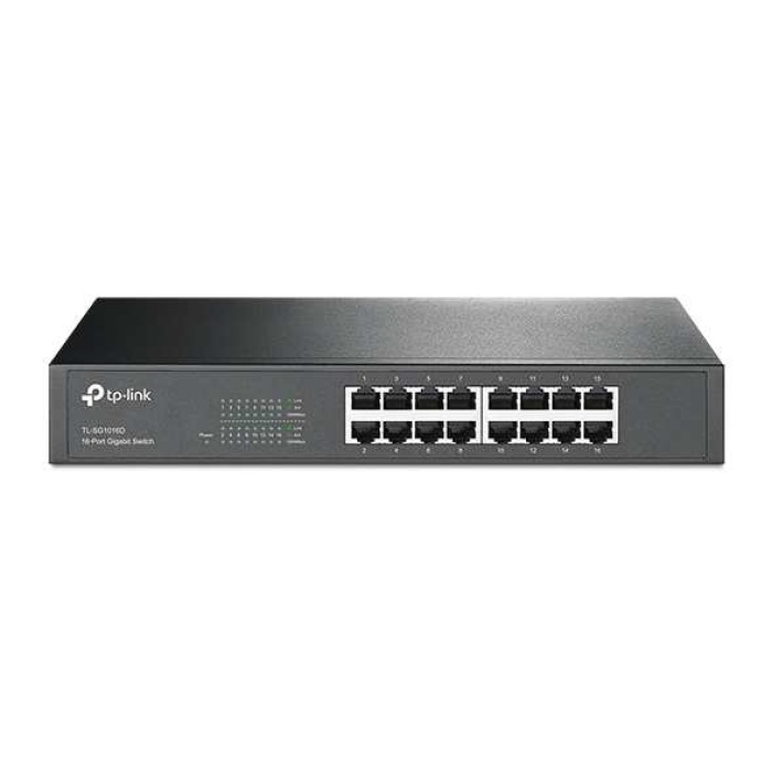 Tp-Link TL-SG1016D 16 Port 10-100-1000 Mbps Switch Çelik Kasa Rack Mount