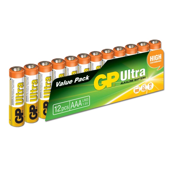 Gp LR03 AAA Boy Ultra Alkalin İnce Kalem Pil 12li Paket GP24AU-VS12