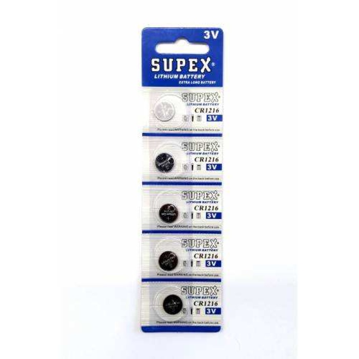 Supex CR1216-C5 3V Lityum Düğme Pil 5li Paket