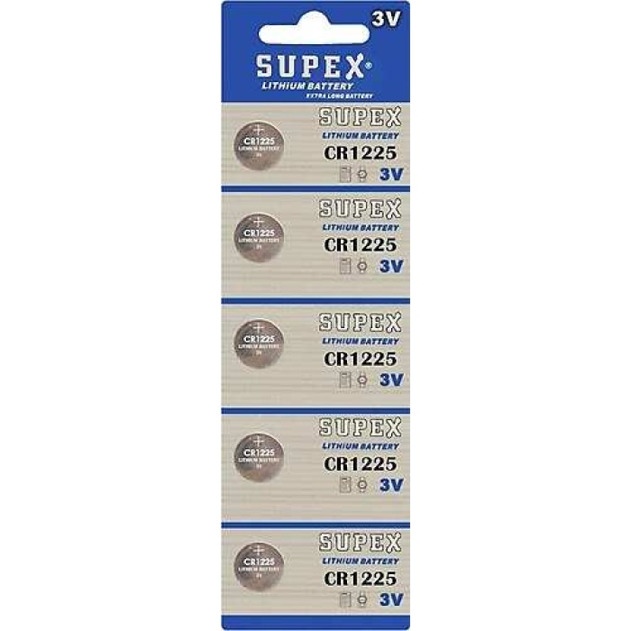 Supex CR1225-C5 3V Lityum Düğme Pil 5li Paket