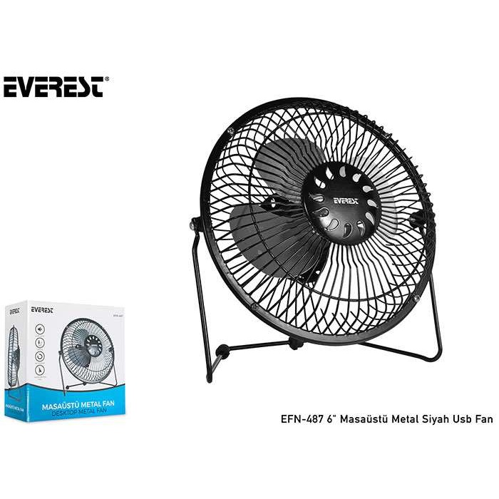 Everest EFN-487 6 Masa Metal Siyah-beyaz Usb Fan