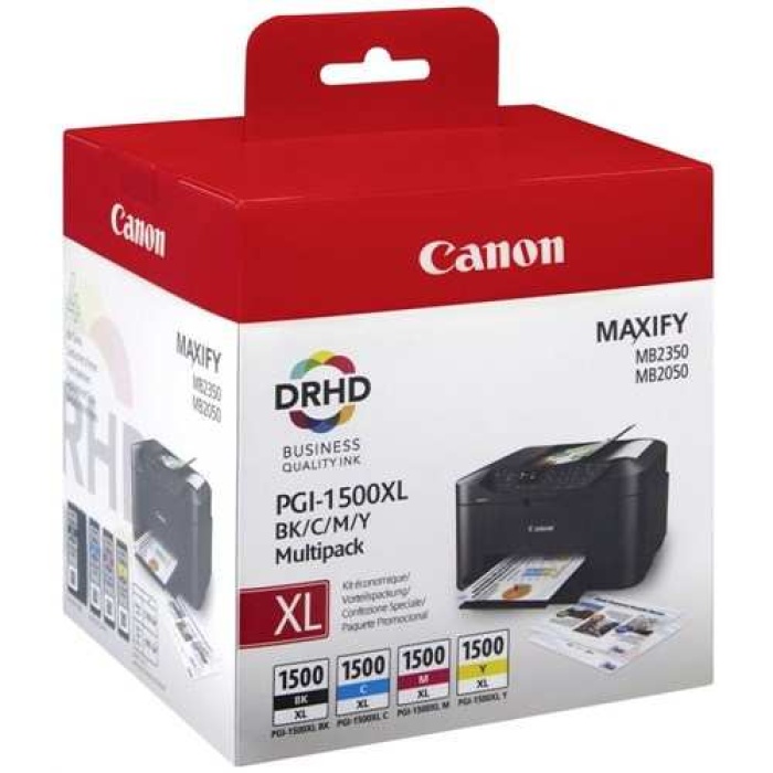 Canon PGI-1500XL Black-Cyan-Magenta-Yellow Siyah-Mavi-Kırmızı-Sarı Multipack 4lü Mürekkep Kartuş