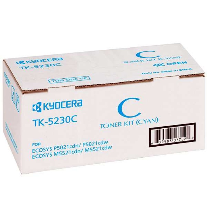 Kyocera TK-5230C Cyan Mavi Orjinal Fotokopi Toneri Ecosys M5521cdn-5521cdw P5021cdn-5021cdw 2.200 Sa