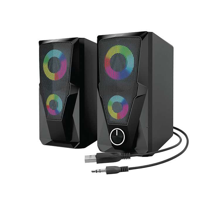 Mikado MD-336 2.0 6 Watt RGB Ledli Siyah Multimedia USB Speaker