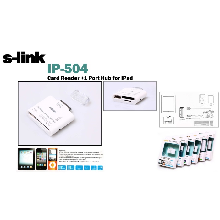 S-link IP-504 Ipad 5in1 Kart Okuyucu