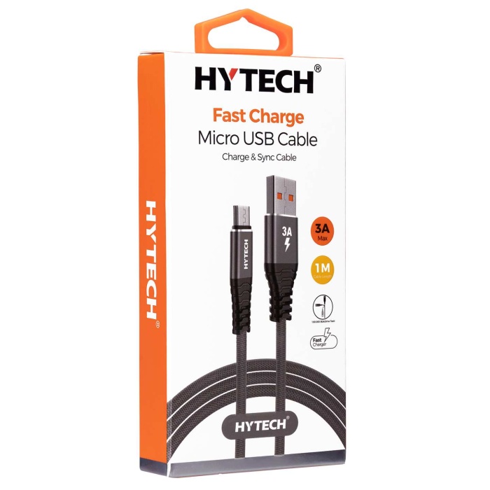 Hytech HY-X210 3A Micro Usb 1m Gri Data + Sarj Kablosu