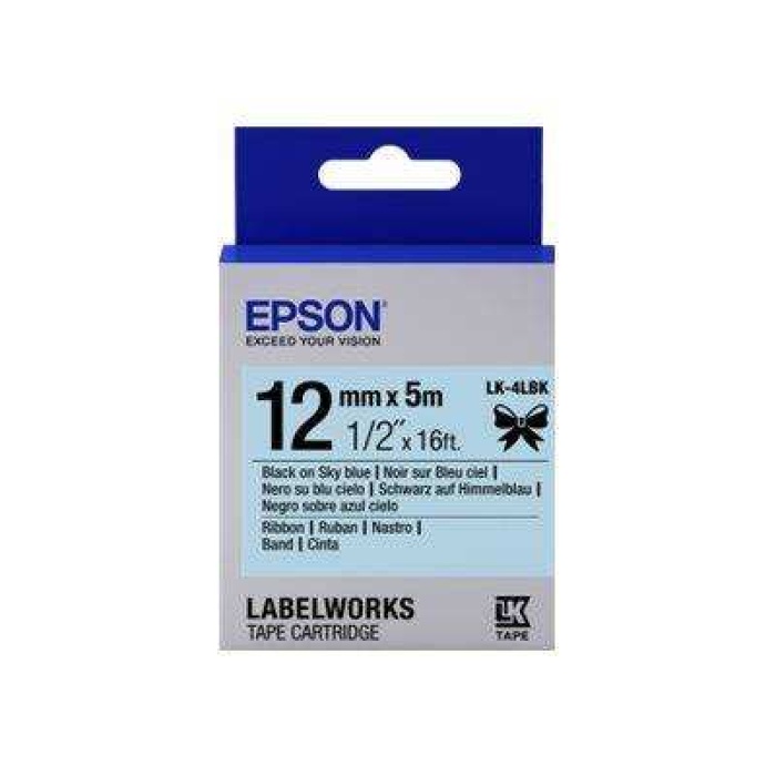 Epson LK-4SBE SILVER- GÜMÜŞ Üzeri SİYAH 12MM 9MT