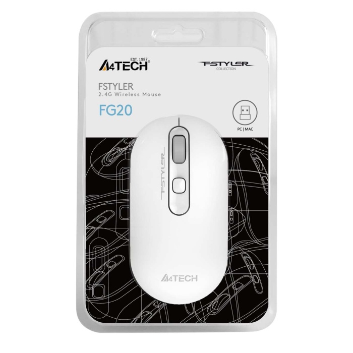 A4 Tech Fg20 Beyaz Nano Kablosuz Optik 2000 Dpi Mouse