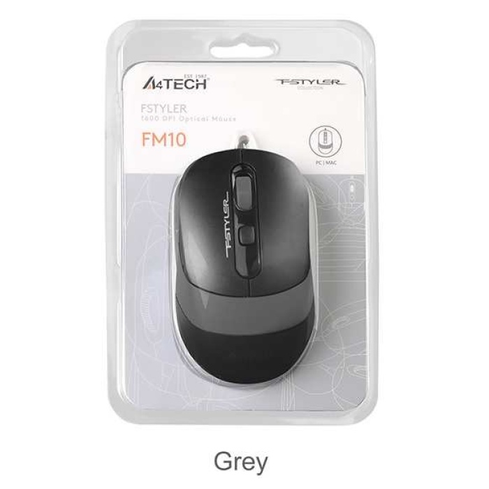 A4 Tech Fm10 Usb Fstyler Gri Optik 1600 Dpı Mouse