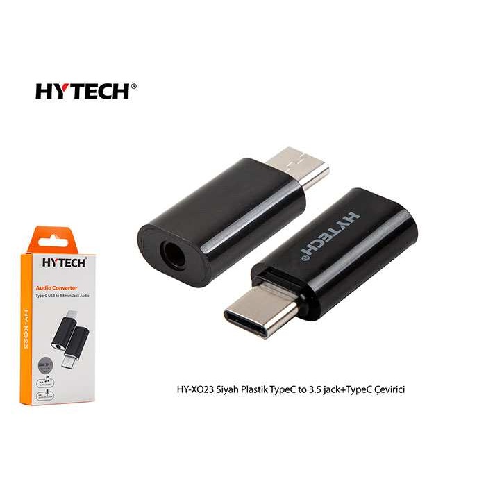 Hytech HY-XO23 Siyah Plastik TypeC to 3.5 jack+TypeC Çevirici