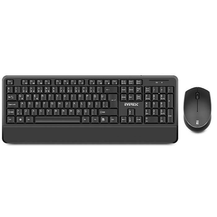 Everest KM-6176 Offıcal Siyah Kablosuz Combo Q Multimedia Klavye + Mouse Set