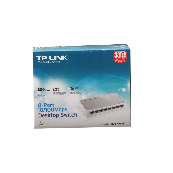 Tp-Link TL-SF1008P 8 Port 4 Port Poe+ 10-100 Mbps Switch Çelik Kasa