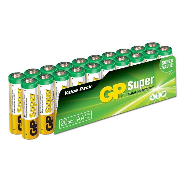 Süper Alkalin LR6 AA Boy Kalem Pil 20li Paket GP15A-2VS20