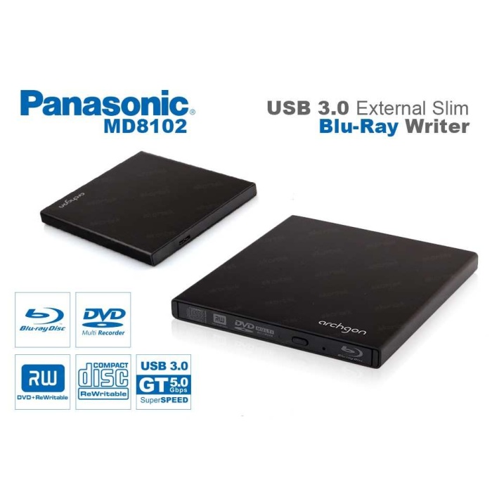 Panasonic Arcghon Harici Ultra Slim USB 3.0 Blu-Ray Yazıcı