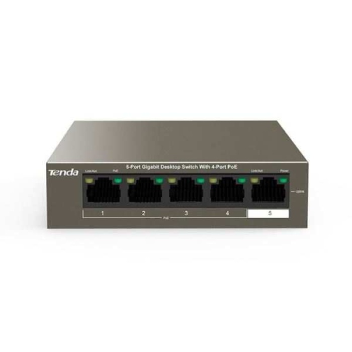 Tenda TEG1105P-4-63W 5 Port 4 Port Poe+ 10-100-1000 Switch Çelik Kasa Rack Mount