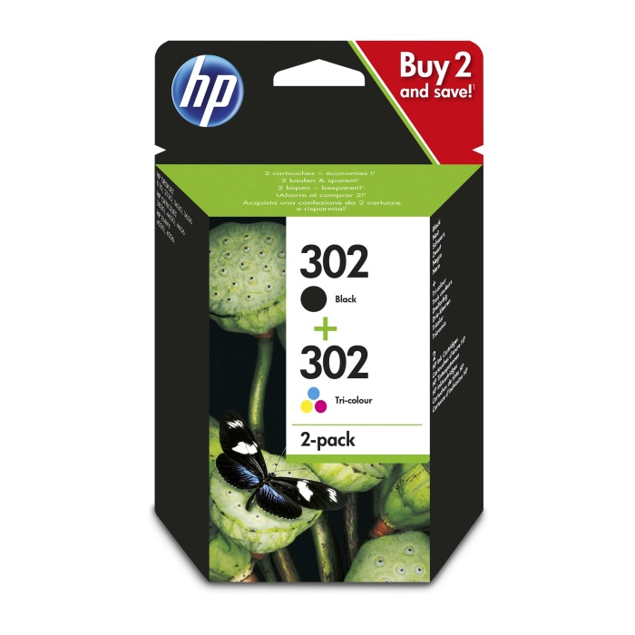 HP 302 Black-Colour Siyah-Renkli Multipack Kartuş X4D37AE