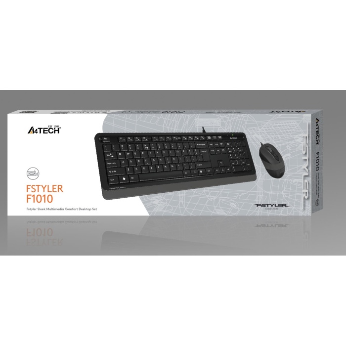 A4 Tech F1010 Q Usb Gri Fn-Mm Klv+Optik Mouse Set