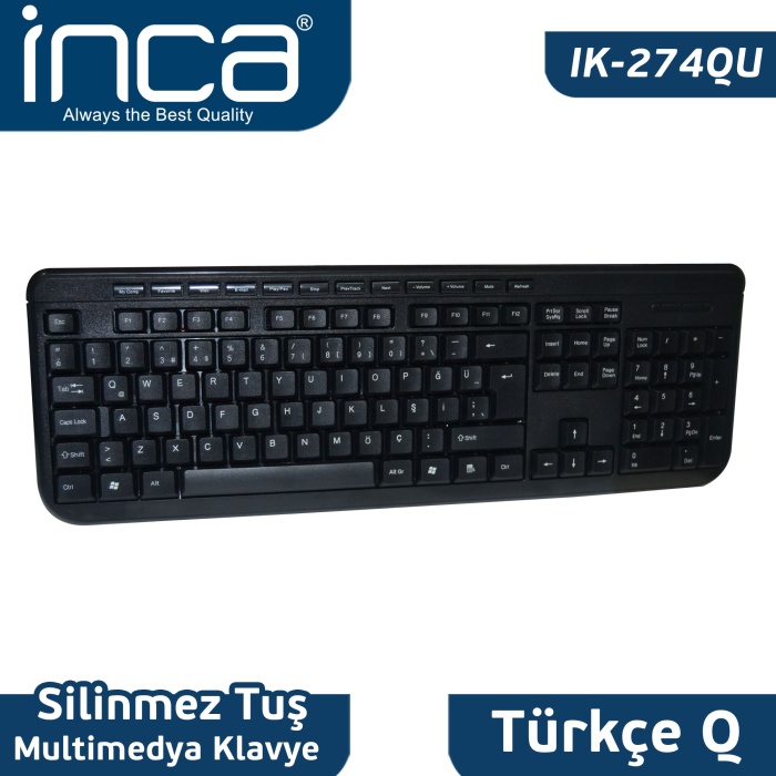 Inca IK-274QU Multimedya q-usb Klavye( Kablo Uzunluğu 1.5mt) (Özel “TL”tuşu“T” tuşundadır)