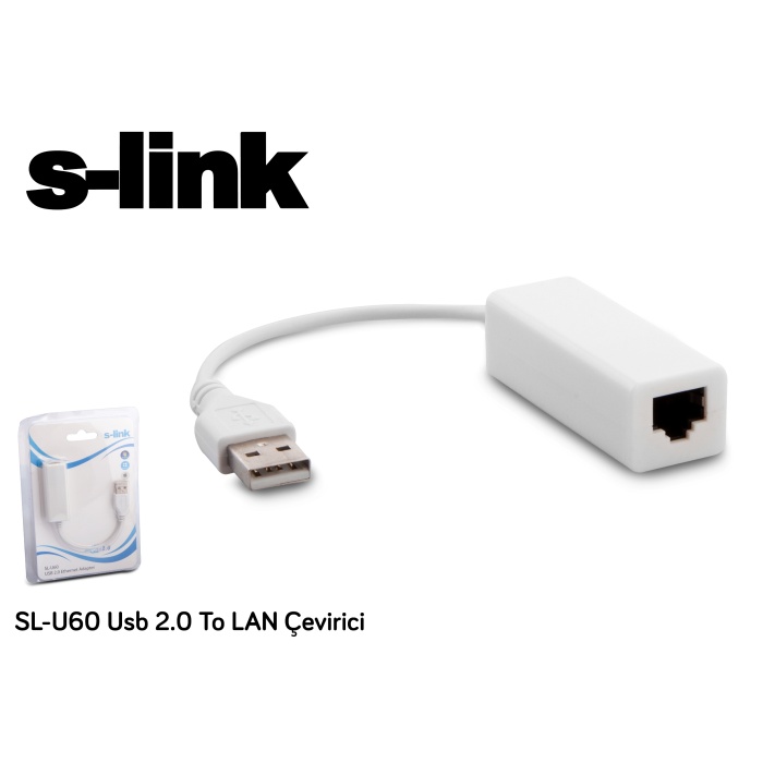 S-link SL-U60 Usb 2.0 To rj45 Win10 Uyumlu Ethernet Çevirici