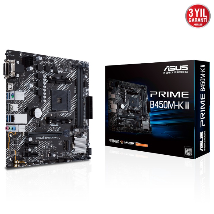 Asus Prime B450M-K II Ddr4 BIOS Flash Back Am4 Anakart