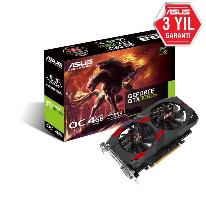 Asus Cerberus-GTX1050TI-O4G 4Gb Gddr5 128-bit 7008 MHz 7680x4320 Dvi-Hdmi-Dp Ekran Kartı