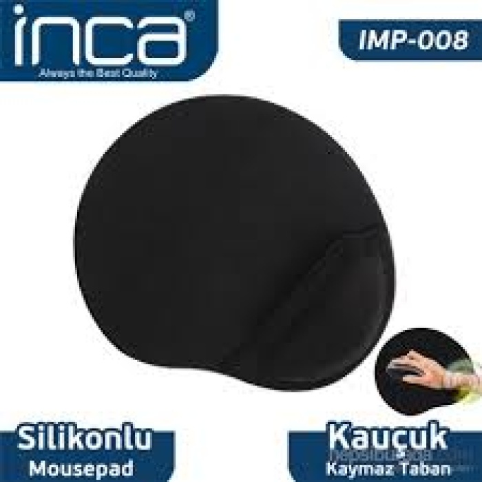 Inca IMPS-008 Sılıcone Siyah Mouse Pad (kaymaz taban)