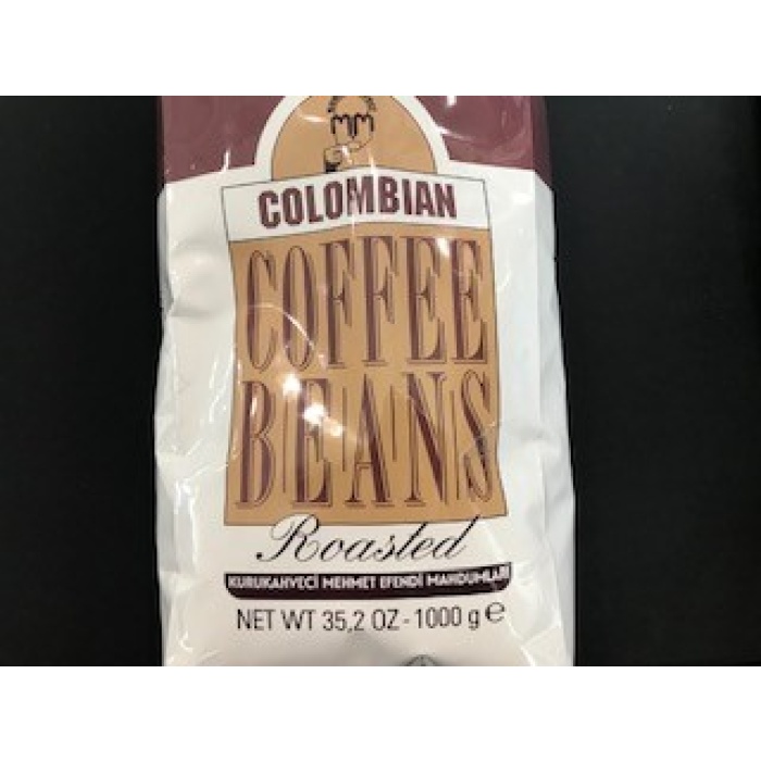 Mehmet Efendi Colombian 1000gr Çekirdek Kahve (Roasted) Net WT 35,2 OZ