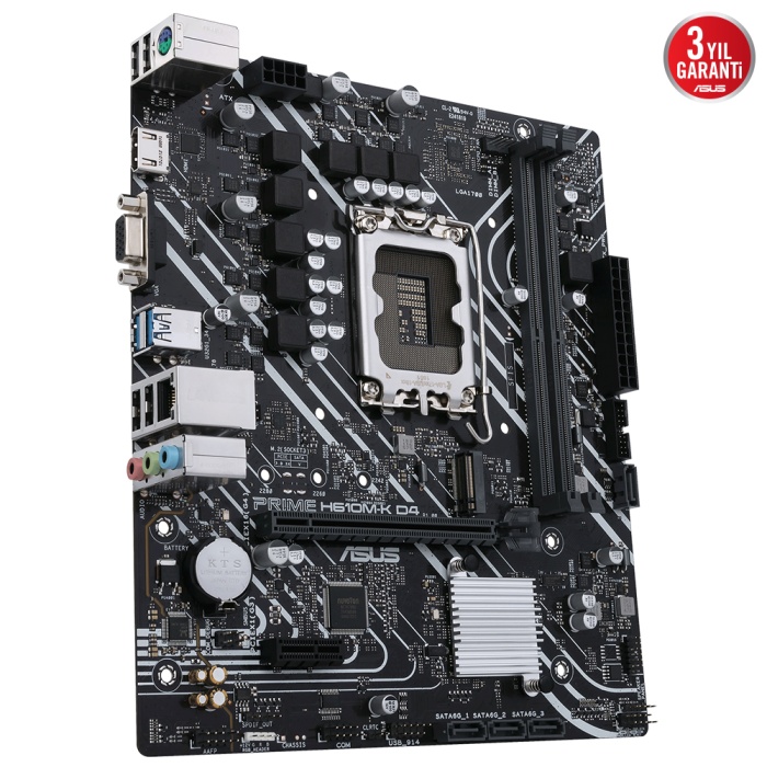 Asus Prime H610M-K D4 12.Nesil Intel H610 Soket 1700 DDR4 3200MHz mATX Anakart