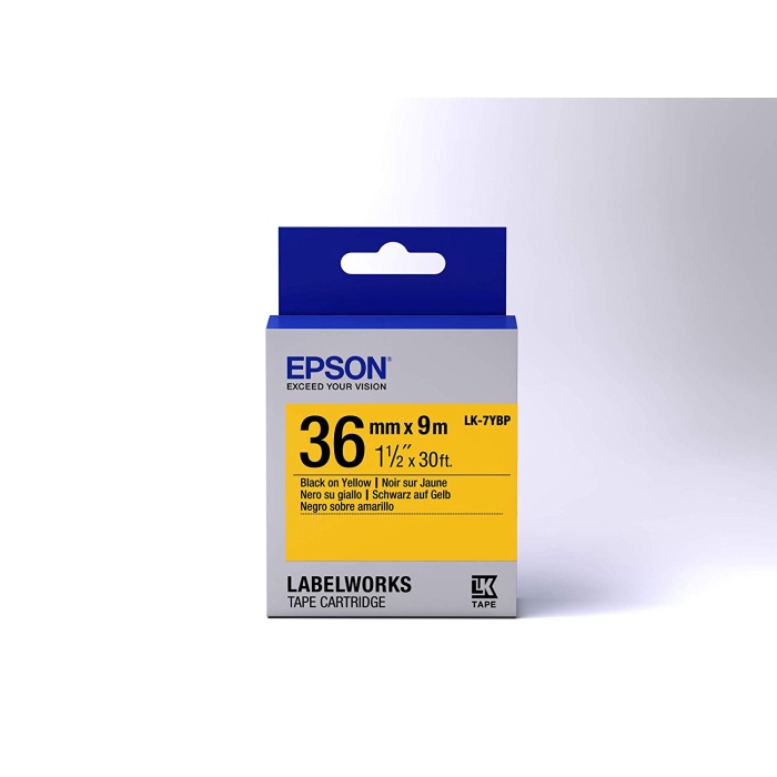 Epson LK-7YBP Pastel Sarı Üzeri Siyah 36MM 9Metre Etiket