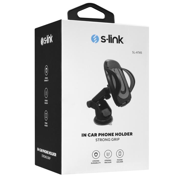 S-link SL-AT45 Vantuz + Braketi 360 Derece Siyah-Gri Telefon Tutucu