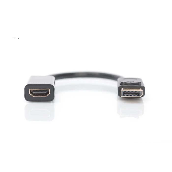 Digutus AK-340408-001-S DisplayPort (DP)  HDMI DP Erkek - HDMI Tip A Dişi, 0.15 metre, siyah