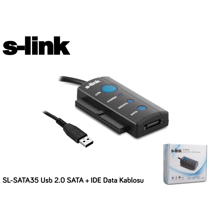 S-link SL-SATA35 Usb 2.0 to Sata + ıde Data Çevirici