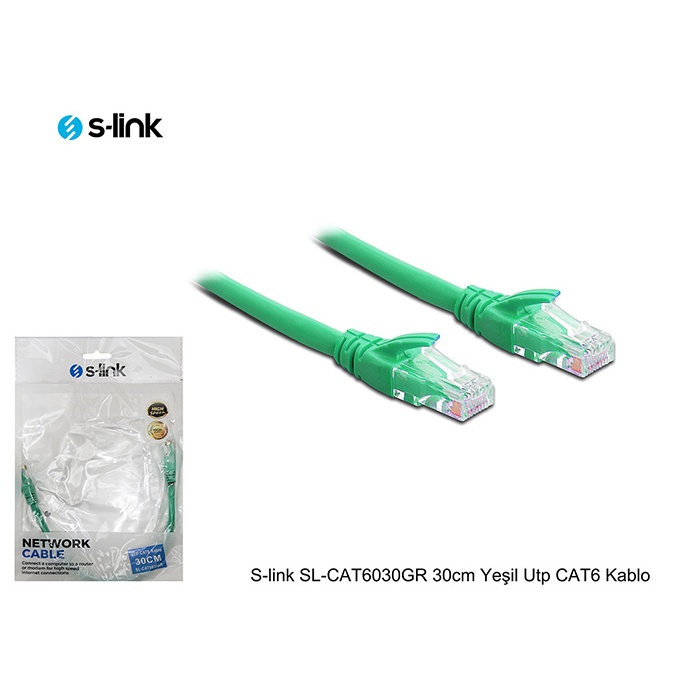 S-link SL-CAT6030BL 30cm Mavi Utp CAT6 Kablo