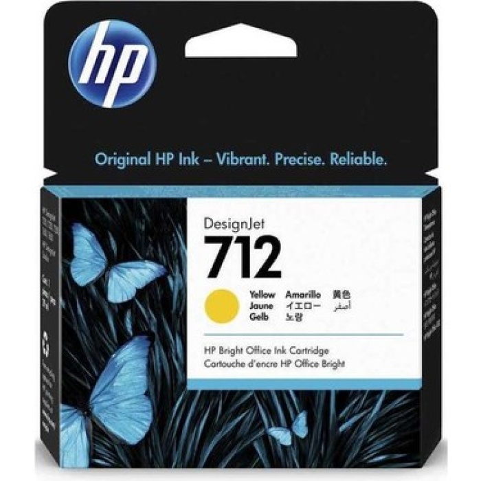 HP 712 Yellow Sarı 29ML 3Lü Paket Plotter Kartuşu 3ED79A