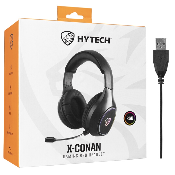 Hytech HY-G5 X-CONAN Siyah RGB Işıklı PC-PS4-XBOX-Telefon Destekli Gaming Oyuncu Mikrofonlu Kulaklık