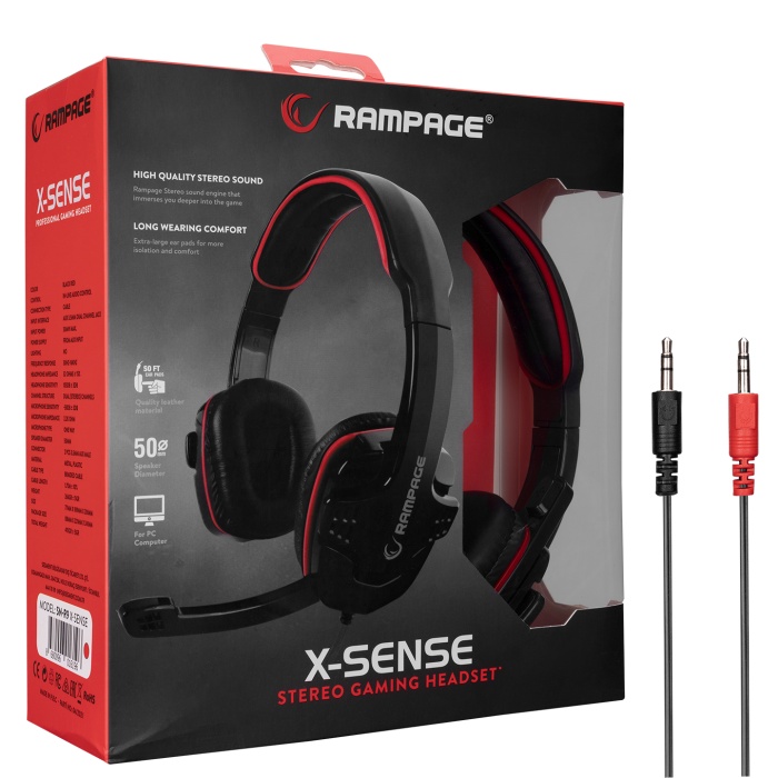 Rampage SN-R9 X-SENSE Siyah-kırmızı Gaming Oyuncu Mikrofonlu Kulaklık