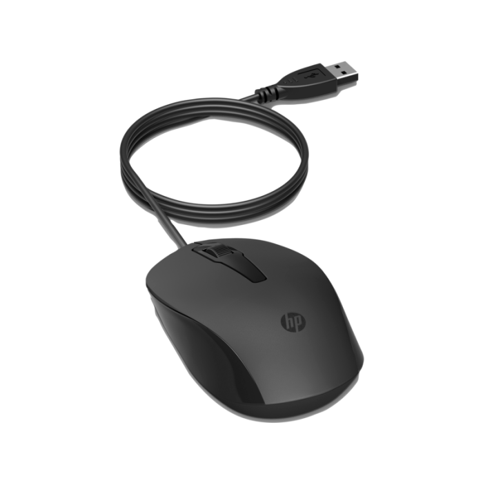 HP 150 240J6AA Siyah Kablolu Optik Kablolu Mouse 1600 DPI Optik Sensörlü