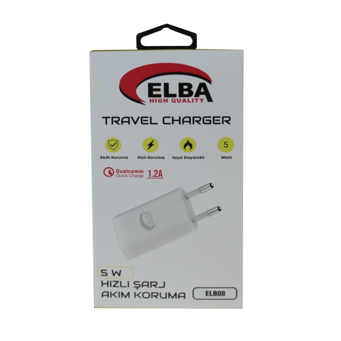 Elba Elb08 5W 1.2A Hızlı Şarj Akıllı Koruma Usb EV Şarj Kafa