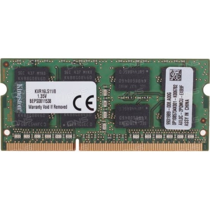 Kıngston 8Gb Ddr3L 1600Mhz Cl11 1.35V Kvr16Ls11-8WP  (Pc3-12800) Notebook Ram