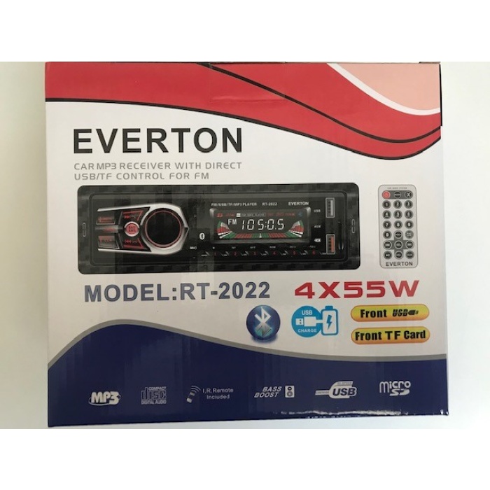 Everton Rt-2022 Bluetooth Tf-Usb Kart Color Lcd Aux Fm 4X55W Kumandalı Oto Teyp
