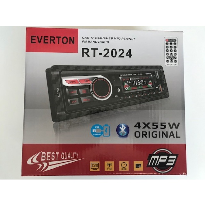 Everton Rt-2024 Bluetooth Tf-Usb Kart Color Lcd Aux Fm 4X55W Kumandalı Oto Teyp