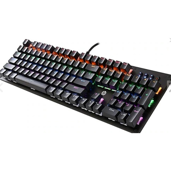 Hp 9AGK100F  Mekanik Gaming  Klavyesi RGB LED IŞIK Q İngilizce 1.60cm Kablo Uzunluğu Caps Lock Tuşu