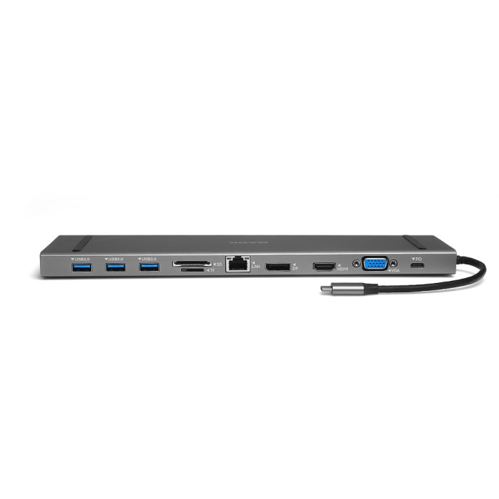 Dark DK-AC-U31X45 USB 3.1 1 Type C 11 in 1 Eth-USB-C PD-HDMI-Disp Port-VGA-TF SD Kart -3xUSB 3.0-HUB