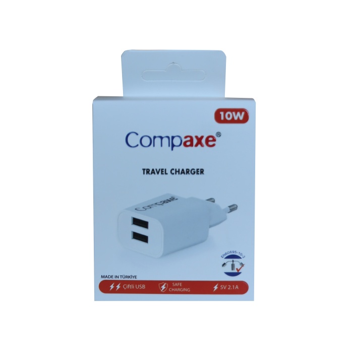 Compaxe CTA-521D 5.2.1a 2USB 10W Usb Ev Şarj Kafa