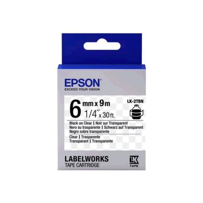 Epson LK-3TBN Clear Siyah Üzeri Beyaz 9MM 9Metre Etiket