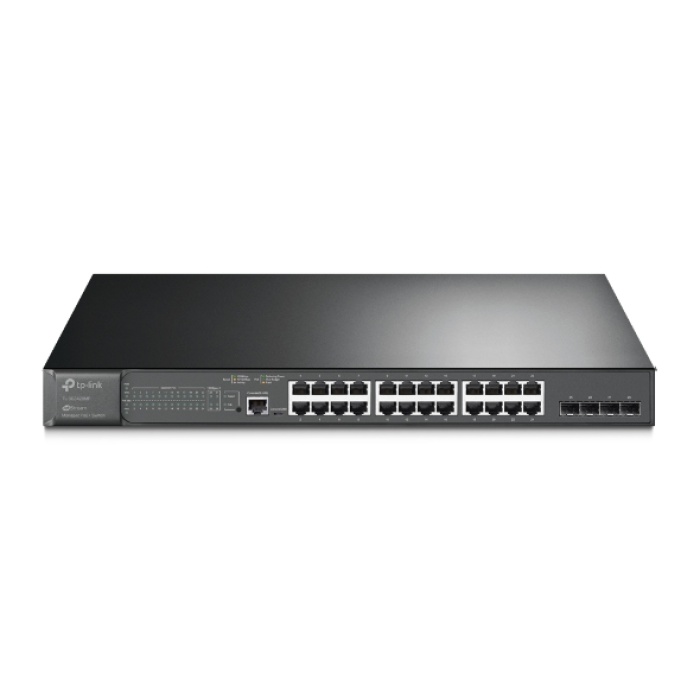 Tp-Link TL-SG3428X 24 Port 10-100-1000 Mbps Switch 4 Port 10GE SFP L2 Çelik Kasa Rack Mount